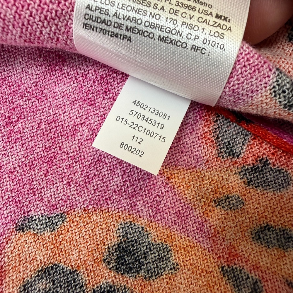 Chicos Cardigan Size 0 US Small Pink Kimono Duster Open Vibrant Floral Resort - Picture 9 of 13